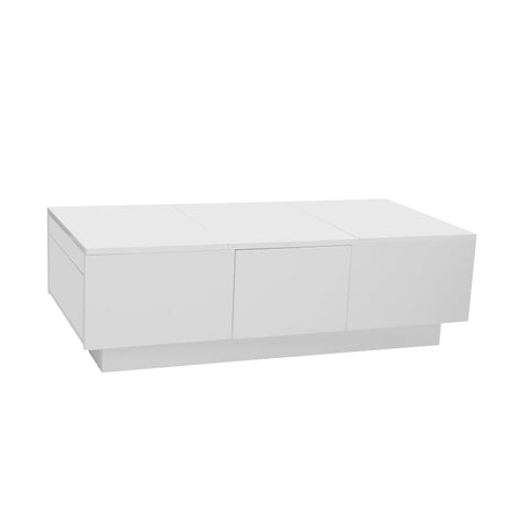 Rootz Coffee Table - Living Room Table - Modern Centerpiece - Hidden Storage - 100L x 50W x 31H cm