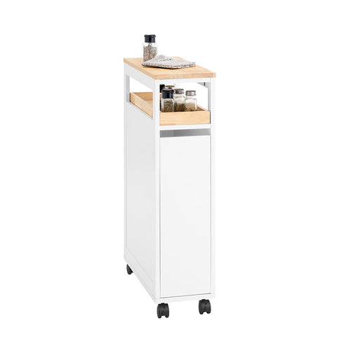 Rootz Slim Rolling Kitchen Cart - Space Organizer - Mobile Storage - Maximizes Space - 20x79x51cm