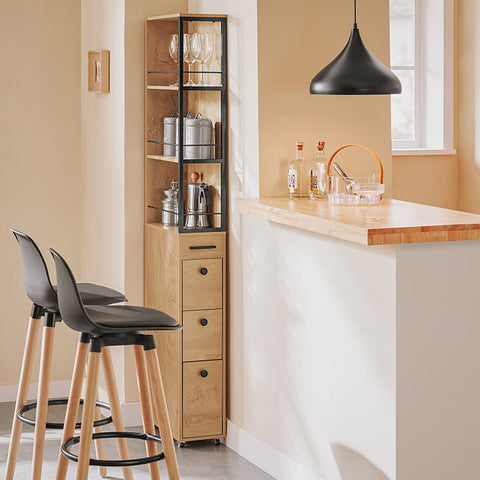 Rootz Storage Cabinet - Organizer - Rolling Shelf - Space-Saving - 20cm x 170cm x 40cm