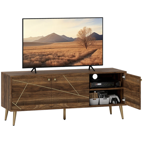 Rootz TV Cabinet - TV Furniture - Media Console - Ample Storage - 130cm x 40cm x 52cm