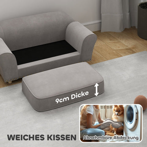 Rootz Dog Sofa - Pet Chair - Elegant Rivets - 9cm Thick Cushion - Stylish - 86.5cm x 52.5cm x 33cm