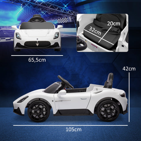 Rootz Maserati MC20 Kids Electric Car - Ride-On Vehicle - Remote Control Toy - Safe Start & Suspension - 105cm x 65.5cm x 42cm