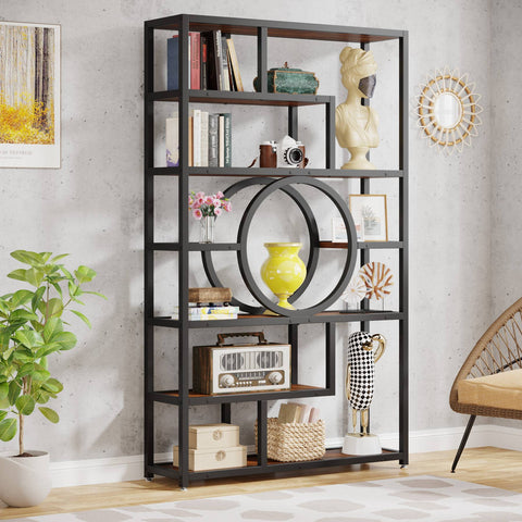 Rootz Industrial Bookshelf - Bookcase - Storage Shelf - Ample Storage - 110.00 cm W x 30.00 cm D x 184.00 cm H