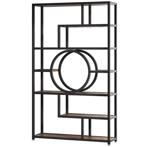 Rootz Industrial Bookshelf - Bookcase - Storage Shelf - Ample Storage - 110.00 cm W x 30.00 cm D x 184.00 cm H