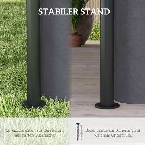 Rootz Garden Pavilion - Garden Tent - Terrace Tent - Solar LED Lights - 400cm x 300cm x 275cm