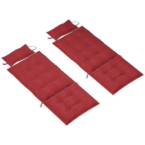Rootz 2-Piece Sun Lounger Set - Upholstered Pad - Garden Cushion - Water-Repellent - Comfortable - 50x116x5 cm