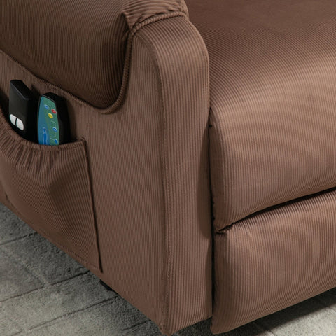 Rootz Power Lifting Chair with Stand-Up Aid - Electric TV Recliner - Vibration Massage - Heating Pads - Brown - 79cm x 97cm x 103cm