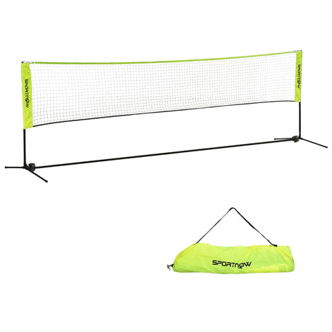 Rootz Portable Badminton Net Set - Volleyball Net - Height Adjustable - Metal Frame - Carrying Bag - Blue - 420cm x 103cm x 107-155cm