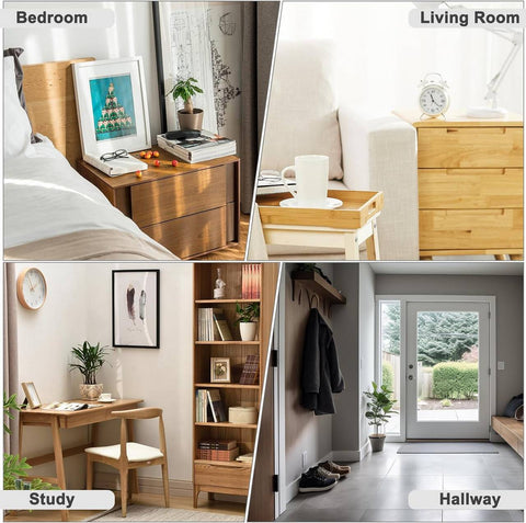 Rootz Bedside Table with power strip - Nightstand - Charging Station - Storage Space - 25cm x 60cm x 30cm