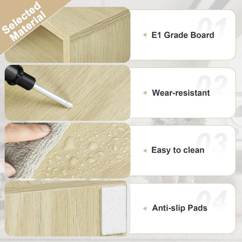 Rootz End Table with Charging Station - Bedside Table - 2 USB Ports - E1 Engineered Wood - 25 x 60 x 30 cm - Nightstand - White Cabinet