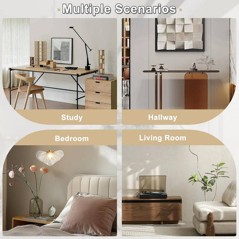 Rootz Bedside Table with Power Strip - Charging Station - Nightstand - Open Shelves - E1 Engineered Wood - 25cm x 60cm x 30cm