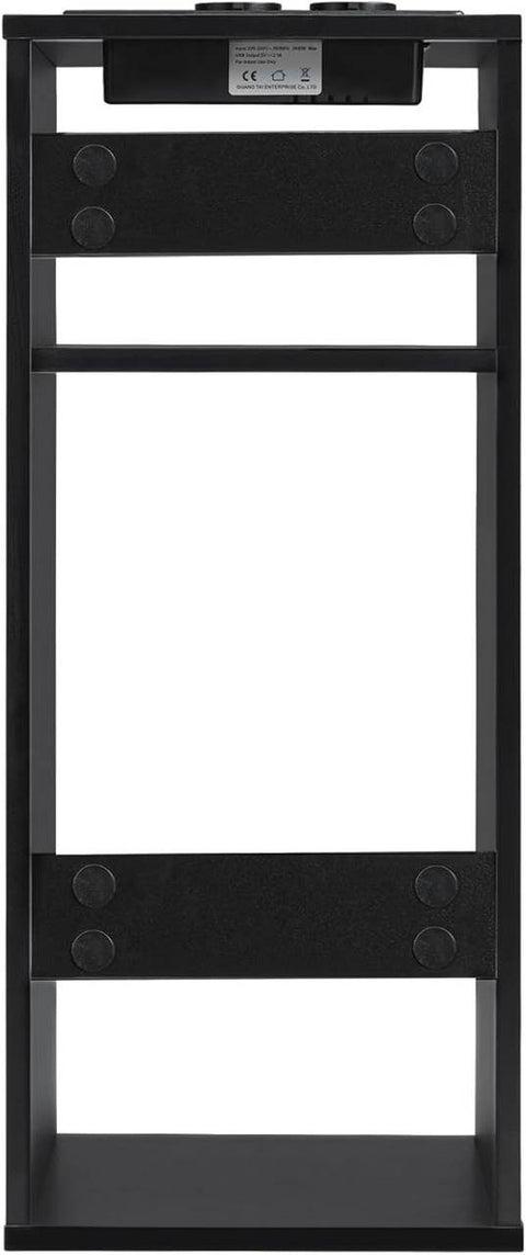 Rootz Bedside Table with Power Strip - Charging Station - Nightstand - Open Shelves - E1 Engineered Wood - 25cm x 60cm x 30cm