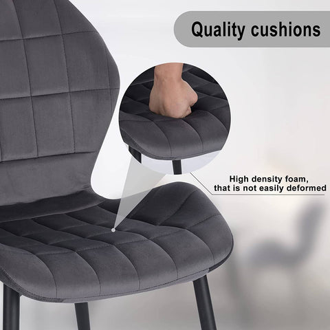 Rootz Velvet Dining Chair - Comfortable Chair - Stylish Seating - Plush Velvet - Sturdy Metal Frame - Easy Assembly - 47cm x 79.5cm x 54cm