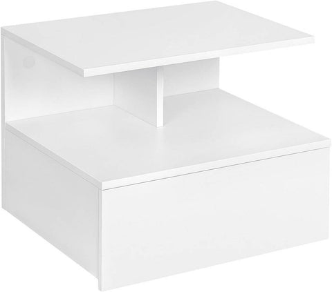 Rootz Wall-Mounted Bedside Table - Floating Nightstand - Scandinavian Side Table - E1 Wood Material - 40cm x 31cm x 35cm