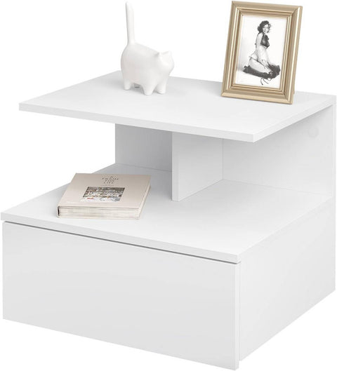 Rootz Wall-Mounted Bedside Table - Floating Nightstand - Scandinavian Nightstand - E1 Wood Material - 40cm x 31cm x 35cm