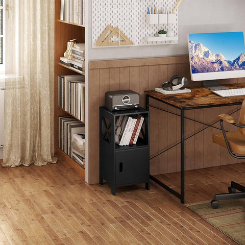 Rootz Bedside Table - Nightstand - Storage Cabinet - P2 MDF Material - Compact & Space-saving - 30cm x 60cm x 30cm