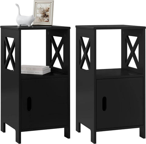 Rootz Bedside Table - Nightstand - Storage Cabinet - P2 MDF Material - Compact & Space-saving - 30cm x 60cm x 30cm