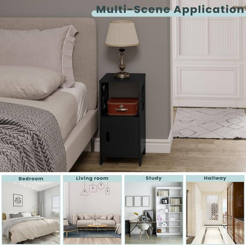 Rootz Bedside Table - Nightstand - Storage Cabinet - P2 MDF Material - Compact & Space-saving - 30cm x 60cm x 30cm