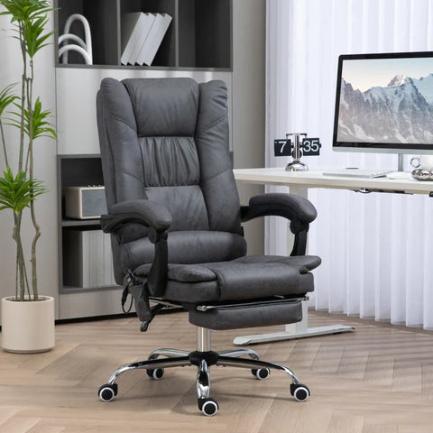 Rootz Massage Chair - Office Chair With Massage Function - Including Footrest - Height Adjustable - Black - 64 cm x 70 cm x 118 cm