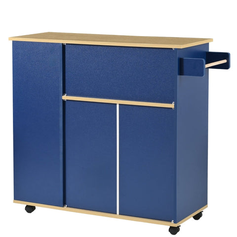 Rootz Kitchen Cart - Modern Kitchen Trolley - Rolling Island - High Quality MDF - 105L x 38W x 89.5H cm - Flexible Mobility & Stylish Storage