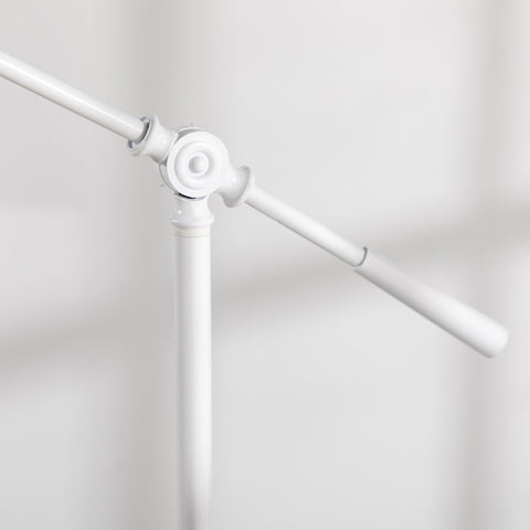 Rootz Industrial Standing Lamp - Floor Lamp - Adjustable Lighting - Enhances Ambiance - 30cm x 30cm x 131-155cm, White