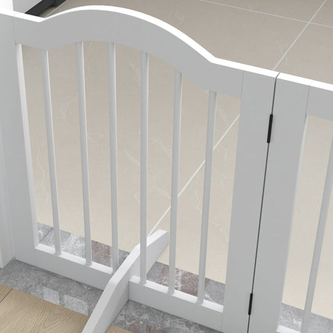 Rootz Pet Dog Barrier - Wooden Dog Gate - Fence - Solid Wood - MDF - Adjustable - 203.5cm x 29.5cm x 61cm