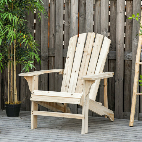 Rootz Adirondack Garden Chair - Outdoor Chair - Retro Style Seating - Solid Fir Wood - 78l x 89b x 88h cm