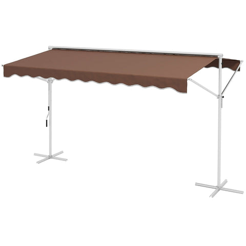 Rootz Free-Standing Awning - Patio Cover - Sun Shelter - Adjustable Shade - 395L x 298W x 255H cm