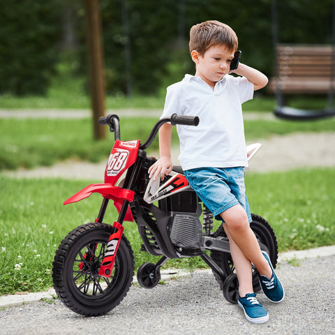 Rootz Electric Motorcycle for Kids - Motocross Bike - Kid's Dirt Bike - Stabilizers for Safety - 107cm x 56cm x 70cm