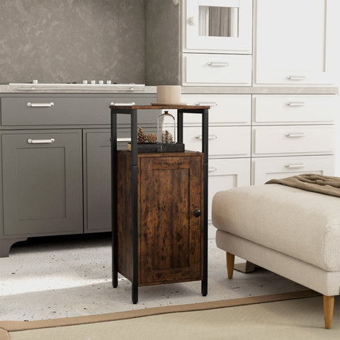 Rootz Side Table - Bedside Table - Industrial Style Cabinet - Adjustable Storage - 34cm x 30cm x 80cm