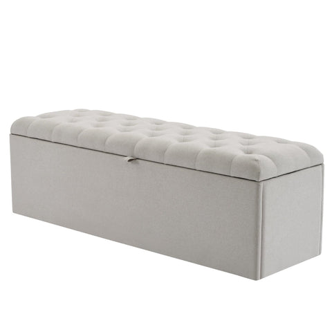 Rootz Upholstered Bench - Bed Stool - Storage Box - Generous Storage - 141L x 41.5W x 47H cm
