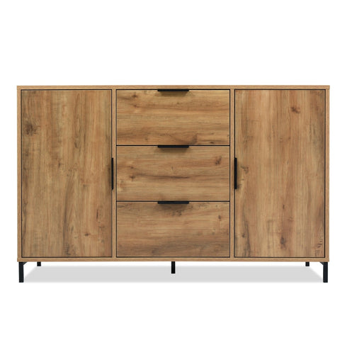 Rootz 2 Door 3 Drawer Chest - Storage Unit - Bedroom Dresser - Ample Storage - 120L x 40W x 76H cm