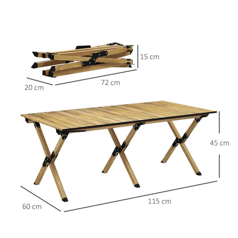 Rootz Camping Table - Picnic Table - Garden Table - Easy to Clean - 115cm x 60cm x 45cm