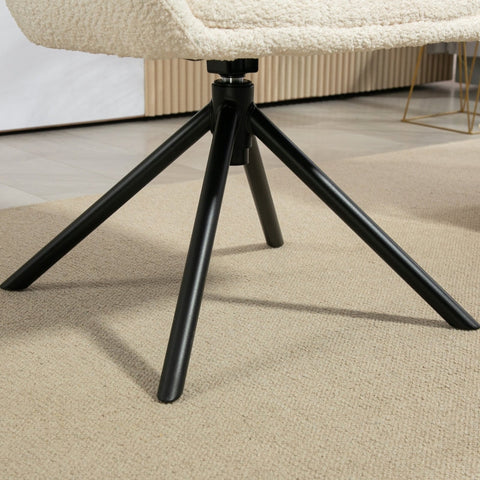 Rootz Swivel Recliner Chair - Upholstered Armchair - Reading Chair - 360° Movement - Metal Legs - 58.5W x 59D x 78.5H cm