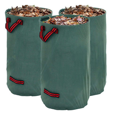 Rootz 3x120l Garden Sack Set - Waterproof Leaf Bags - UV Resistant Waste Bags - Durable & Foldable - Ø45 x 76h cm