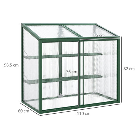 Rootz Greenhouse - Plant Shelter - Garden Oasis - Extend Growing Season - Optimal Ventilation - 100 x 60 x 98 cm - Green Aluminum Frame