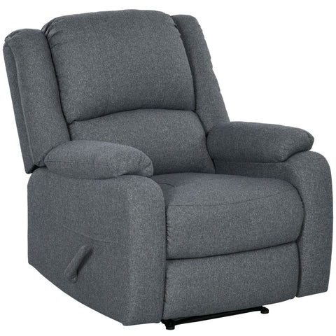 Rootz Recliner Chair - Adjustable Lounge Chair - Comfy Armchair - Thick Padding - Steel Frame - Dark Gray - 87cm x 96cm x 98cm