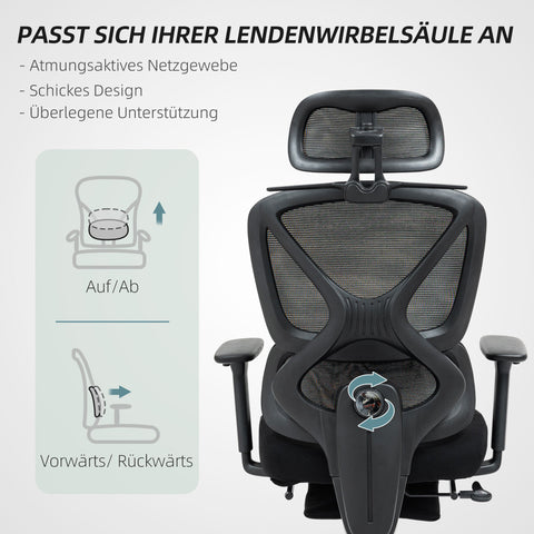 Rootz Ergonomic Office Chair - Desk Chair - Adjustable Chair - Ultimate Comfort - 71x70x120-130cm