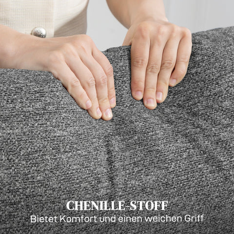 Rootz 2-Seater Sofa - Adjustable Recliner - Grey Fabric Couch - Comfortable Seating - 114cm x 98cm x 157cm