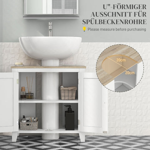 Rootz Bathroom Vanity Unit - Compact Sink Cabinet - Modern Storage Unit - Adjustable Shelves - Water-Resistant MDF - 60cm x 30cm x 60cm