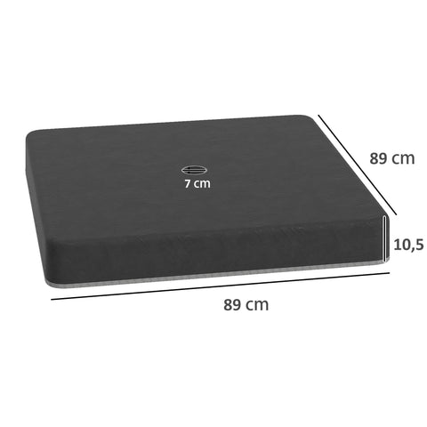 Rootz Parasol Stand Base Weights - Waterproof - Fillable Sand Holders - Durable & UV-Resistant - 89cm x 89cm x 10.5cm - Black