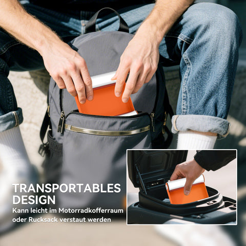 Rootz Motorcycle Cleaning Stand - Wheel Rotary Aid - Bike Roll Stand - 220kg Capacity - 15cm x 11.5cm x 4cm - Orange