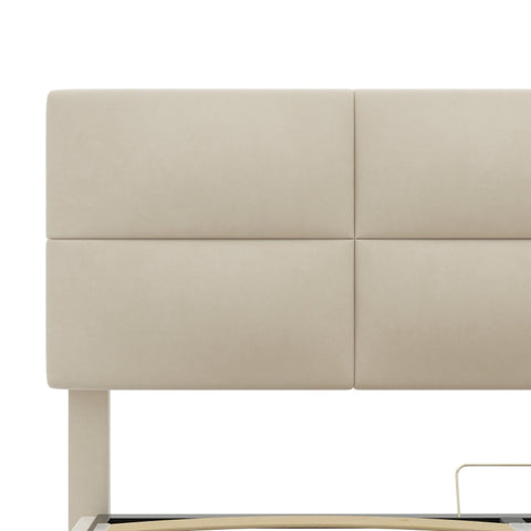 Rootz Modern Bed - Storage Bed - LED Bed - USB Charging - Velvet Comfort - 208.5cm x 144cm x 105-115cm