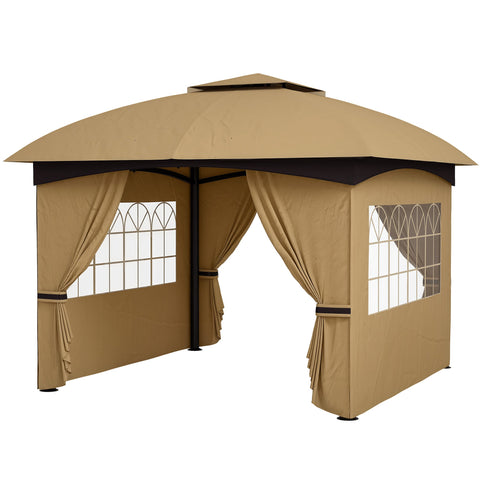 Rootz Garden Gazebo 3.4x3.4m - Beer Tent - Outdoor Shelter - UV Protection - Steel Frame - 335L x 335W x 285H cm