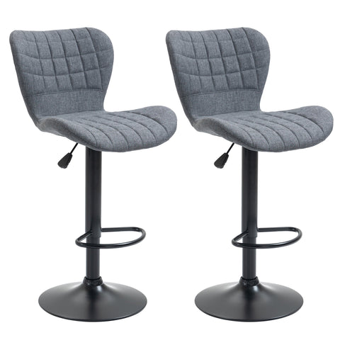 Rootz 2 Piece Set Bar Stool - Adjustable Stools - Swivel Chairs - Ergonomic Comfort - 47L x 51.5B x 89-109H cm
