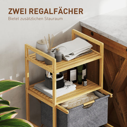 Rootz Bamboo Laundry Rack - Clothes Organizer - Storage Solution - Space Saving - 44W x 34D x 96H cm