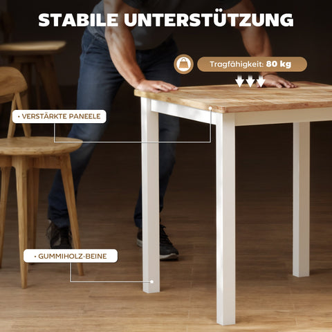 Rootz Dining Table - Wooden Table - Kitchen Table - Space-Saving Design - 69cm x 69cm x 72.5cm