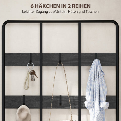 Rootz 3-in-1 Cloakroom Stand - Clothes Hook - Shoe Shelf - Organize Efficiently - 91cm x 36cm x 180cm