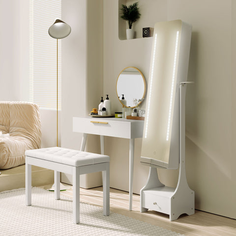 Rootz Dressing Table Modern Vanity - Makeup Table - Cosmetics Table - Durable Chipboard - 80 x 40 x 123 cm