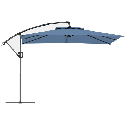 Rootz 3 x 3 m Offset Parasol - Patio Umbrella - Outdoor Sunshade - UV Resistant - 300cm x 325cm x 230cm